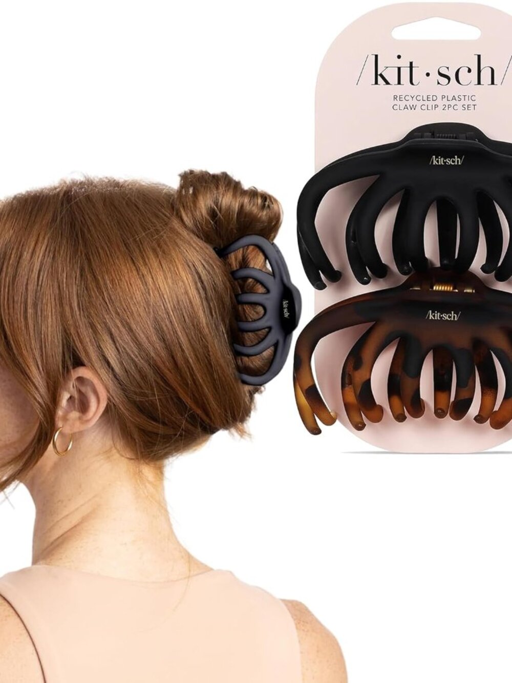 Octopus Hair Clips For Women - Classic Black & Tortoise, 2pcs